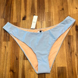 J. Crew NWT light blue Curve Waist Cheeky Bikini Bottom Women’s Size L